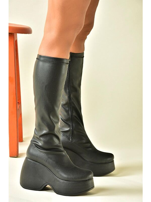 N9734444 Siyah Kadın Çizme - Görsel 2