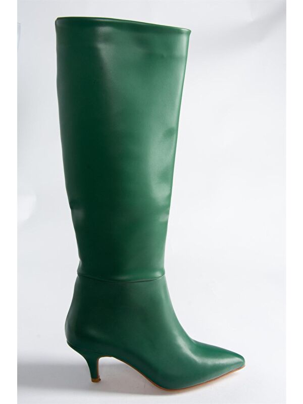 J749205309 Yeşil Kadın Çizme - Görsel 5