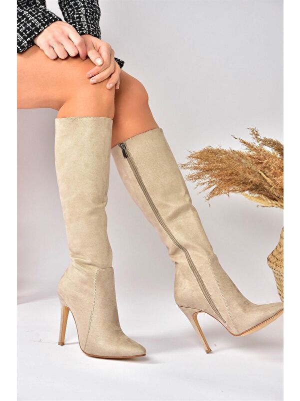 N3725301 Bej Kadın Çizme - Görsel 4