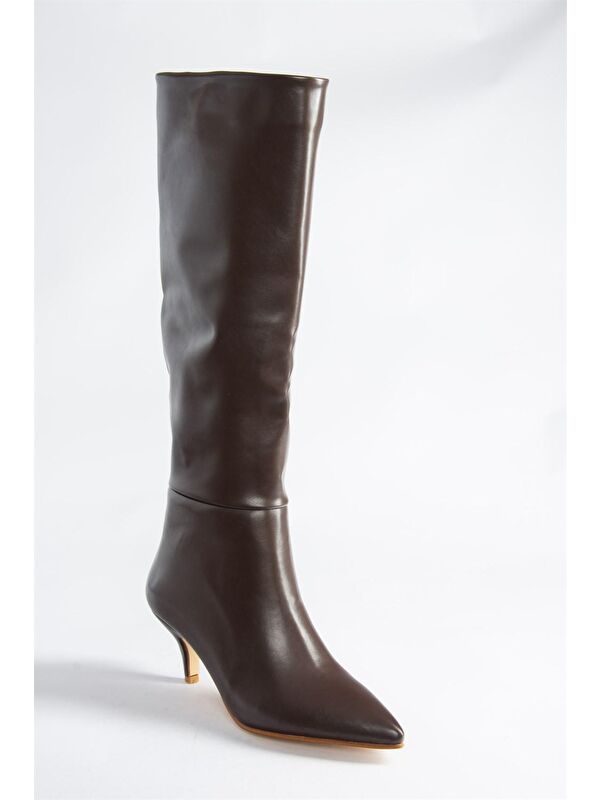 J749205309 Kahverengi Kadın Çizme - Görsel 4