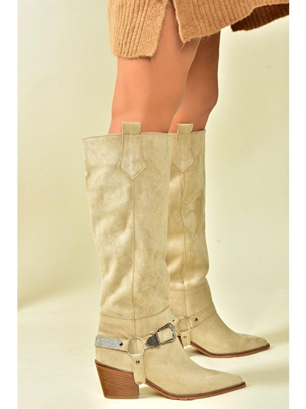 N8828807 Bej Kadın Çizme - Görsel 3