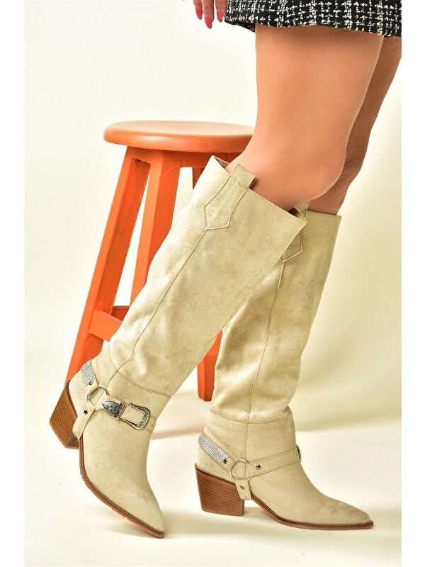 N8828807 Bej Kadın Çizme - Görsel 5