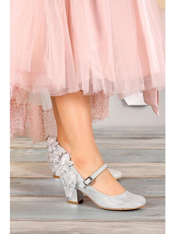 Cara Çupra Günlük Kız Çocuk 4 Cm Topuklu Abiye Ayakkabı - Görsel 3