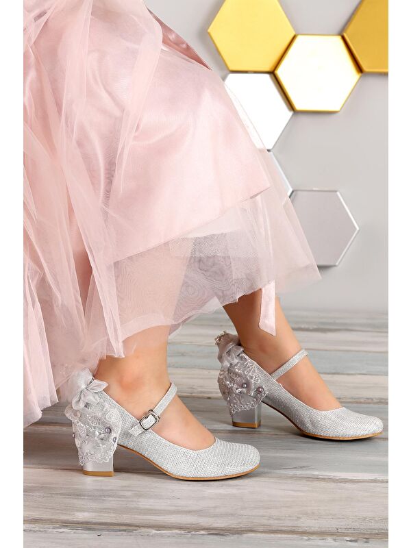 Cara Çupra Günlük Kız Çocuk 4 Cm Topuklu Abiye Ayakkabı - Görsel 4