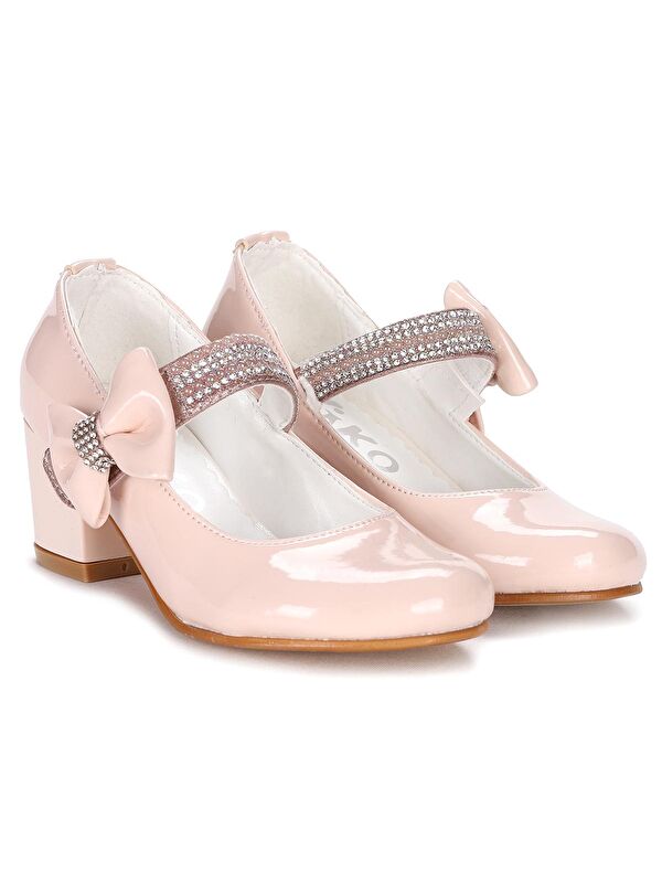 Cameli Rugan Günlük Kız Çocuk 4 Cm Topuklu Abiye Ayakkabı - Görsel 4