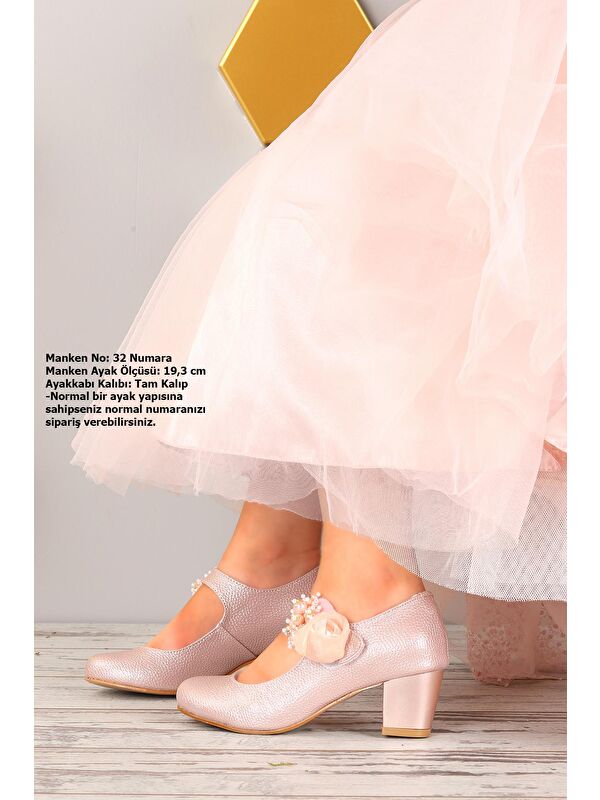Angelina Vakko Günlük Kız Çocuk 4 Cm Topuklu Abiye Ayakkabı - Görsel 4
