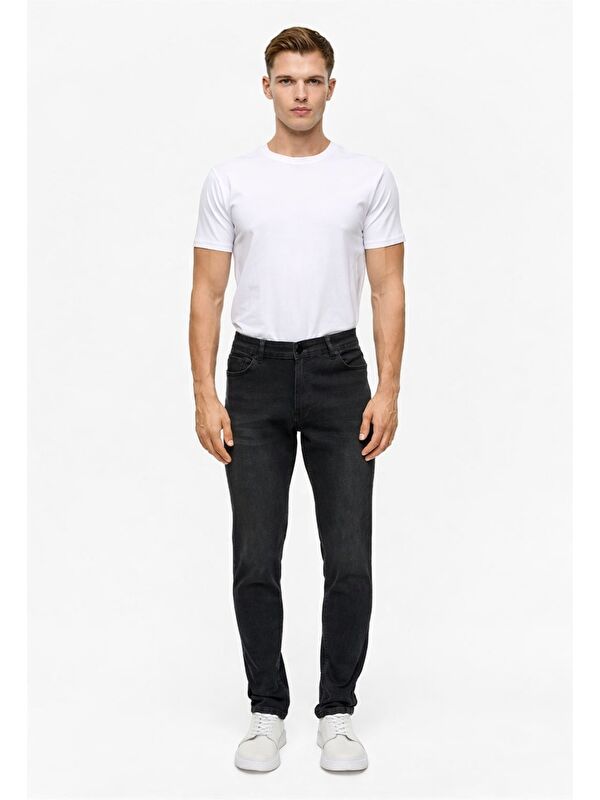 Süvari Siyah Slim Denim Jean Pantolon