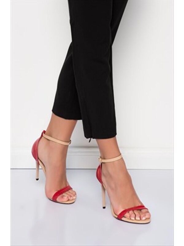 Kırmızı/Ten Rugan Kadın Topuklu Ayakkabı 7749112608 - Görsel 4