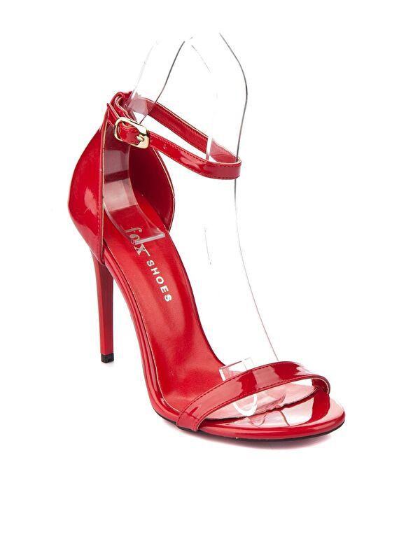 Kırmızı Rugan Kadın Topuklu Ayakkabı 7749112608 - Görsel 3