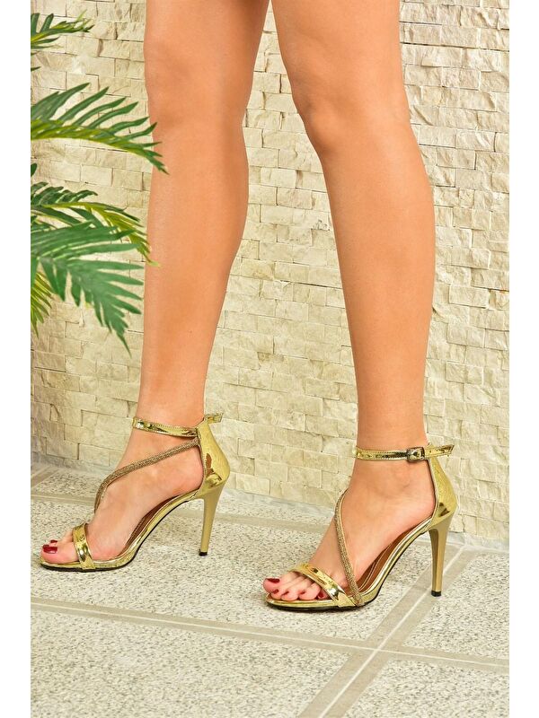 İnce Topuklu Taşlı Kadın Abiye Ayakkabı M251005134 - Görsel 4