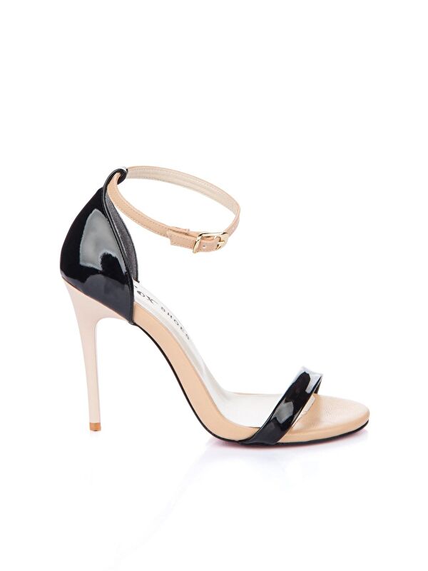 Siyah/Ten Rugan Kadın Topuklu Ayakkabı 7749112608 - Görsel 3