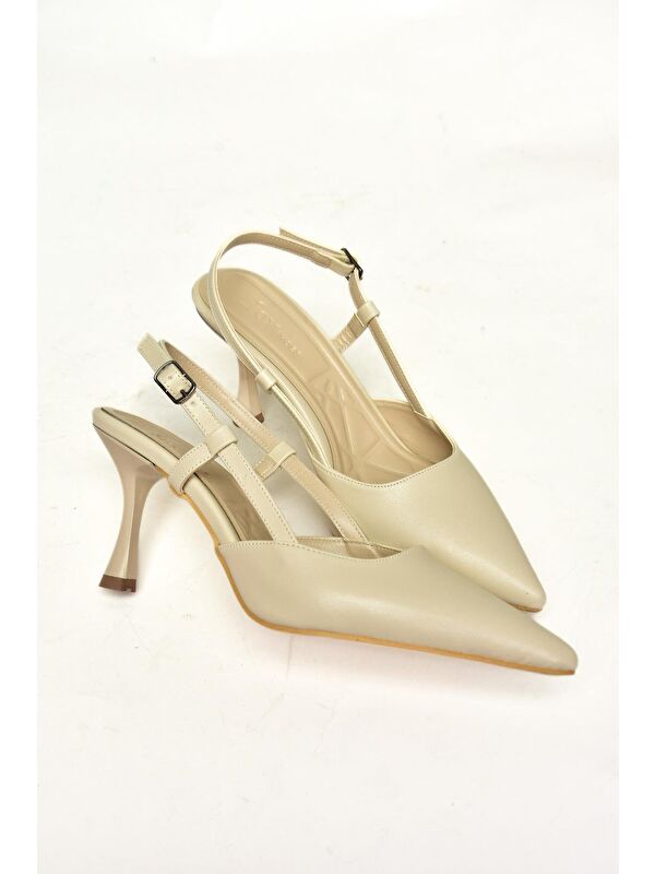U4804411 Bej Kadın Topuklu Ayakkabı - Görsel 4
