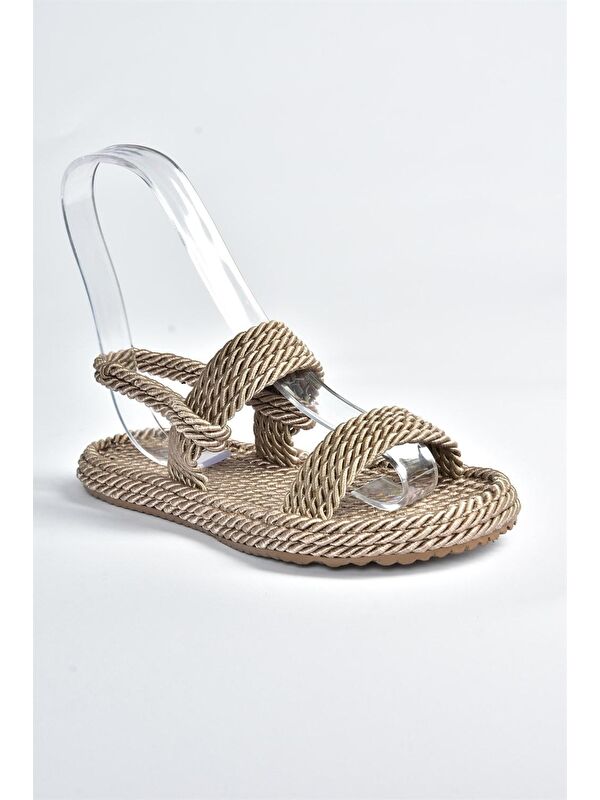 Vizon Hasır Kadın Sandalet K596012104 - Görsel 3