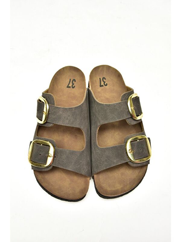 P7775174 Kahverengi Kadın Terlik - Görsel 5