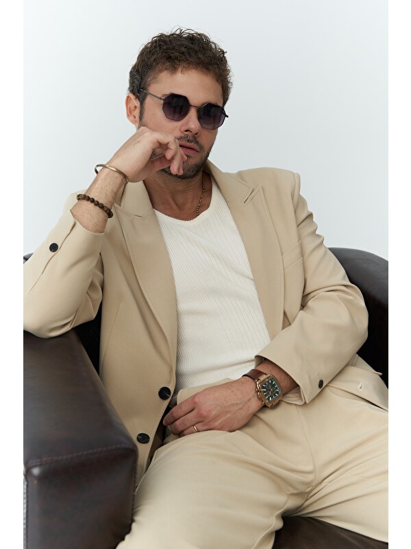 Mai Collection Orlando Bej Erkek Ceket Pantolon Takım