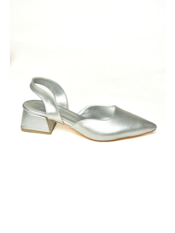 U9980111 Gümüş Kadın Topuklu Ayakkabı - Görsel 3
