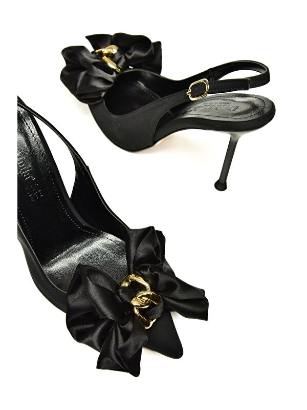 U8200917 Siyah Kadın Topuklu Ayakkabı - Görsel 4