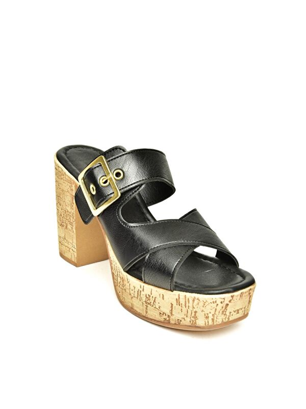 U9962517 Siyah Kadın Topuklu Ayakkabı - Görsel 3