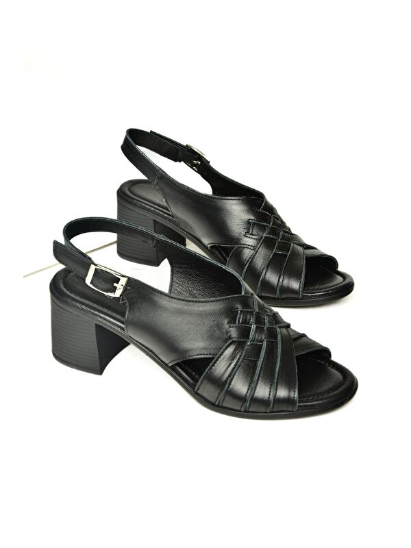 P5554538 Siyah Kadın Sandalet - Görsel 4