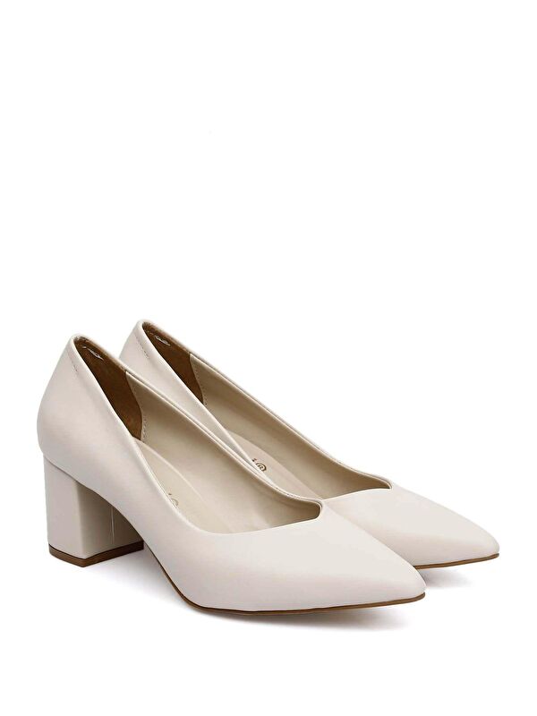 Sivri Burun Orta Kalın Topuklu Kadın Ayakkabı 38918 - Görsel 3