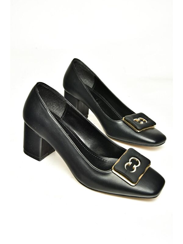 U8200686 Siyah Kadın Topuklu Ayakkabı - Görsel 4