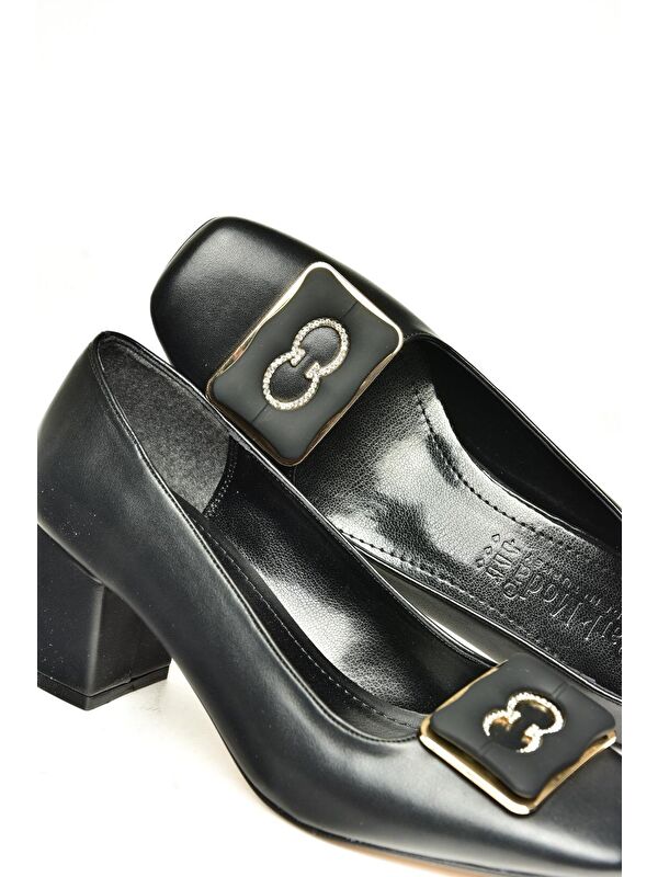 U8200686 Siyah Kadın Topuklu Ayakkabı - Görsel 5