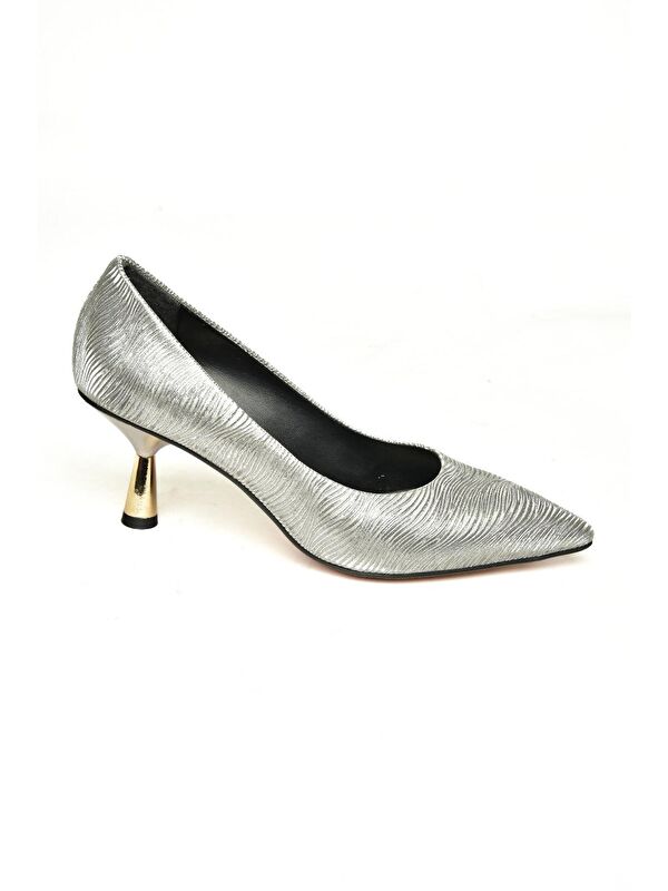 U6760340 Platin Kadın Topuklu Ayakkabı - Görsel 2