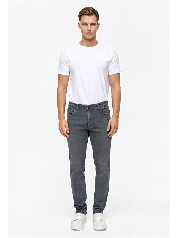 Süvari Gri Slim Denim Jean Pantolon