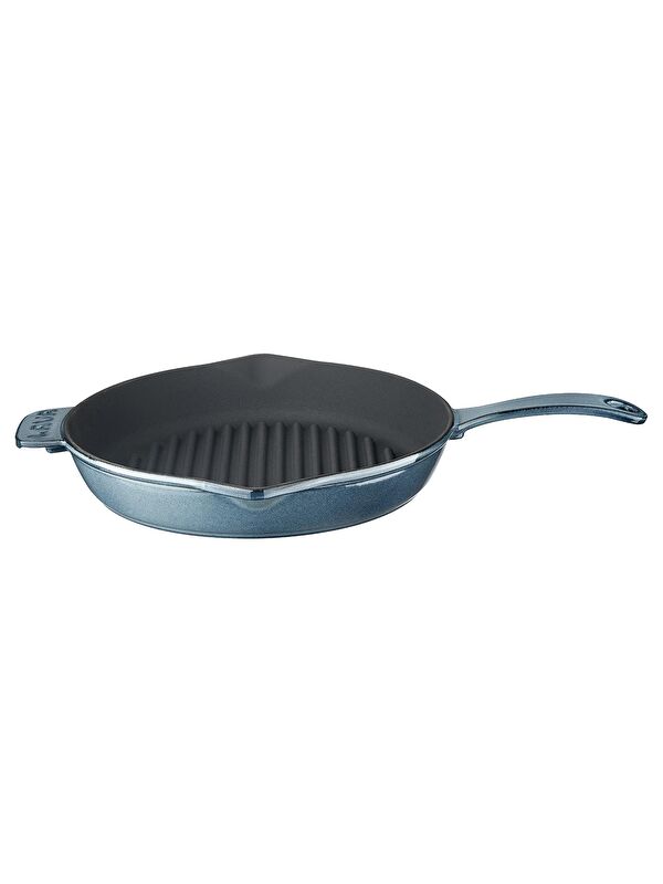 LAVA Yuvarlak Izgara Tavası Döküm Demir Yekpare Saplı Premium Serisi. Çap(Ø)28cm.