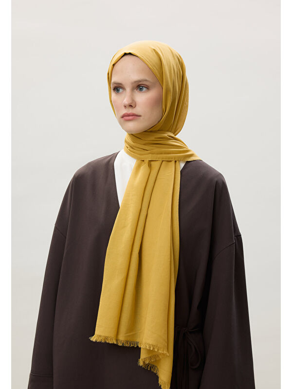 Fresh Scarfs İnce Pamuk Vual Şal Mango