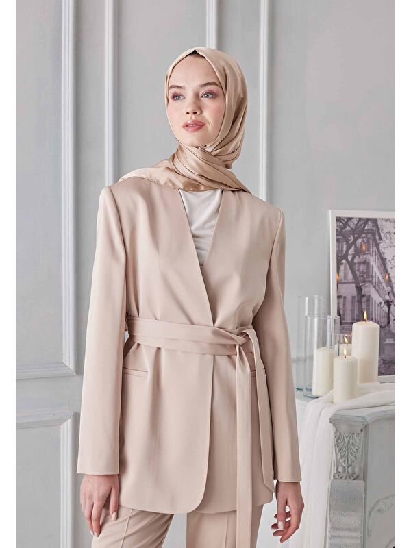 Fresh Scarfs Janjanlı Şal Nude