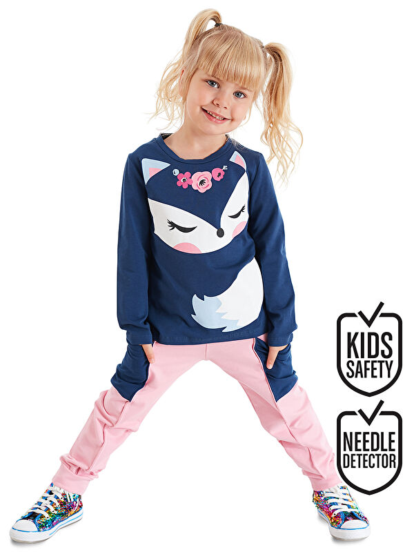 Denokids Cute Fox Kız Çocuk Tişört Pantolon Takım