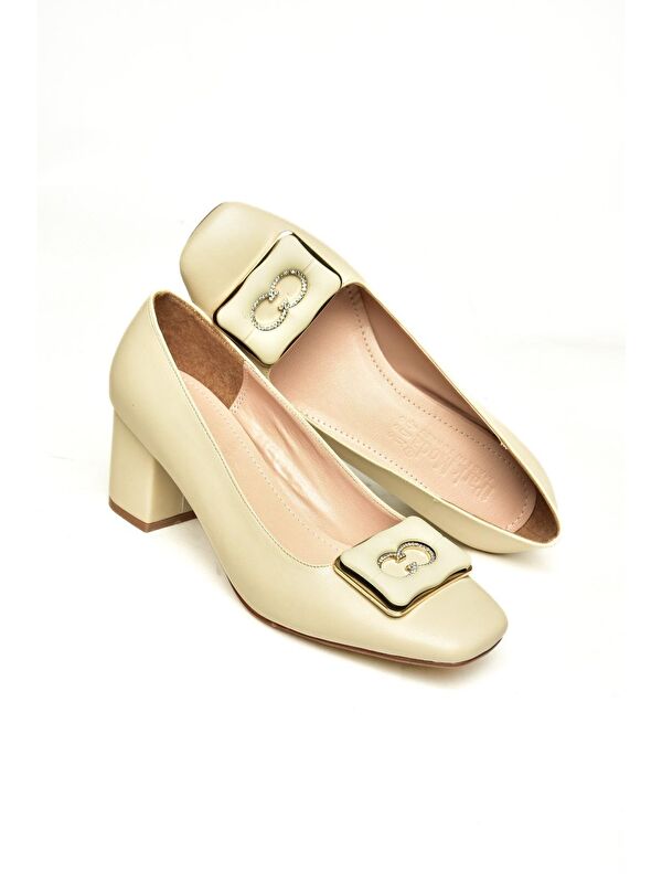 U8200686 Ten Kadın Topuklu Ayakkabı - Görsel 5