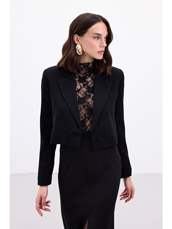 SATEEN Luna Kısa Ceket - Siyah