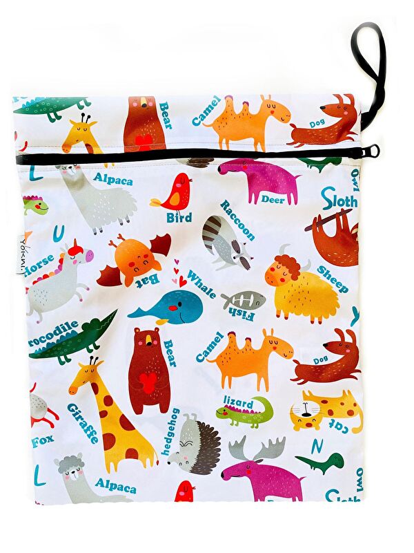 Yorni 2 ADET 30x37cm, Zoo, Su Geçirmez, Fermuarlı Islak Mayo, Kirli Bez Taşıma Çantası, Çok Amaçlı Torba