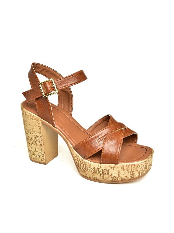 U9962515 Taba Kadın Topuklu Ayakkabı - Görsel 3