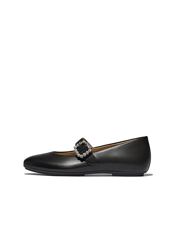 Fitflop Kadın Babet E3J-B41/001 DELICATO CRYSTAL-BUCKLE LEATHER