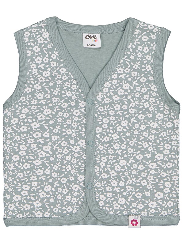 Civil Baby Çiçek 6-18 Ay Yelek - Yeşil 12-18 Ay