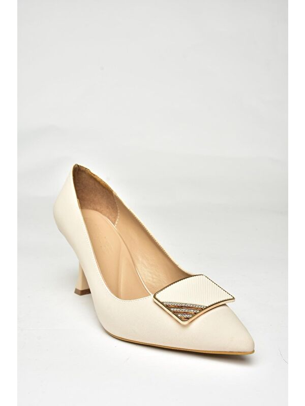 U8209711 Bej Kadın Topuklu Ayakkabı - Görsel 3