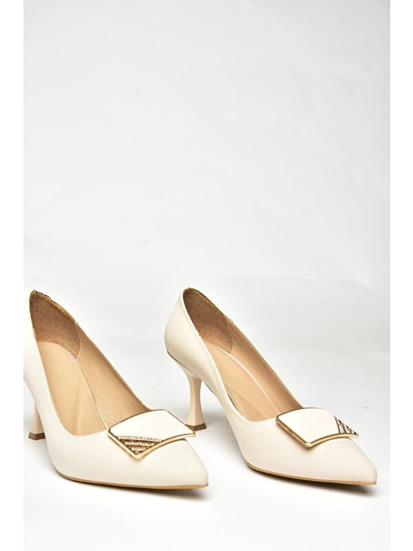 U8209711 Bej Kadın Topuklu Ayakkabı - Görsel 4