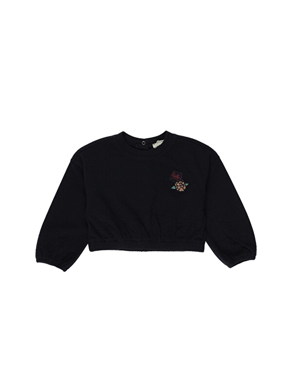 Panço Kız Bebek Lacivert Crop Sweatshirt
