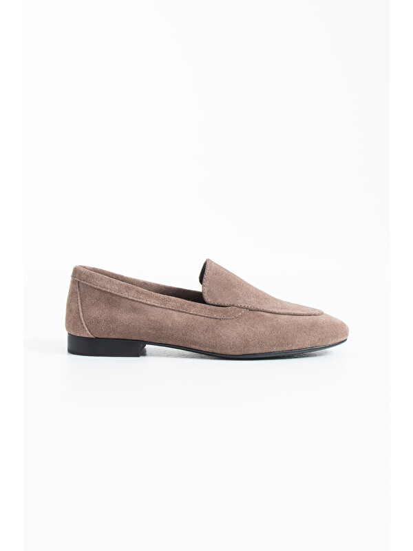 DUXAL SHOES Oliver Hakiki Deri Yumuşak Tabanlı Kadın Süet Babet