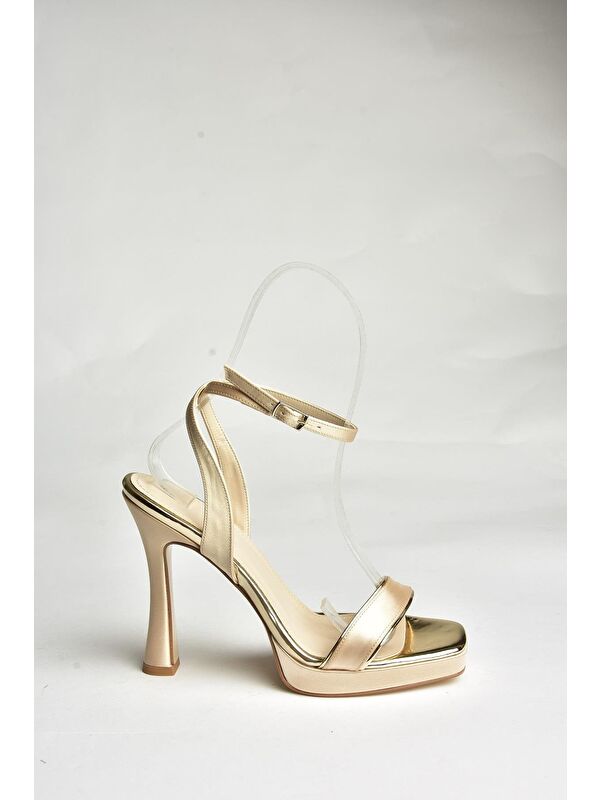 U5699181 Altın Kadın Topuklu Ayakkabı - Görsel 2