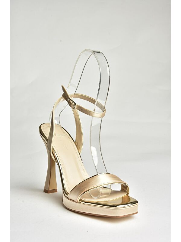 U5699181 Altın Kadın Topuklu Ayakkabı - Görsel 3