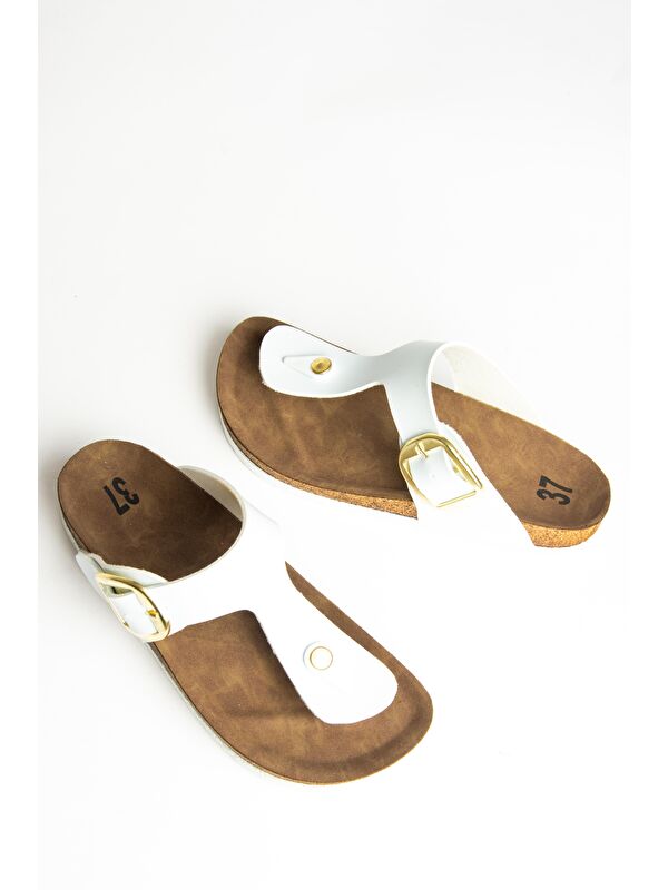 U7779170 Beyaz Kadın Terlik - Görsel 3