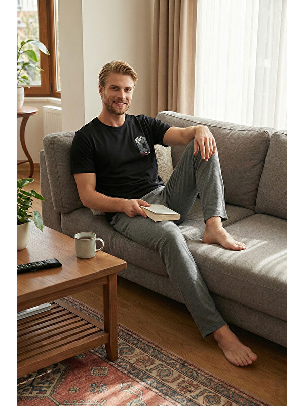 Buratti Pamuklu Regular Fit Baskılı Pijama Takımı 6096160