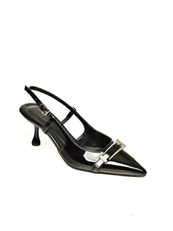 U6760514 Siyah Kadın Topuklu Ayakkabı - Görsel 2