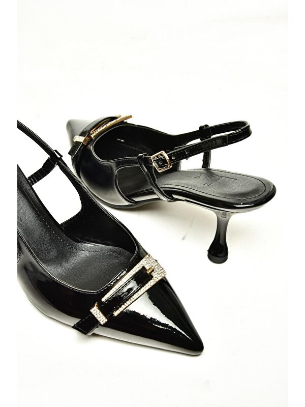 U6760514 Siyah Kadın Topuklu Ayakkabı - Görsel 4