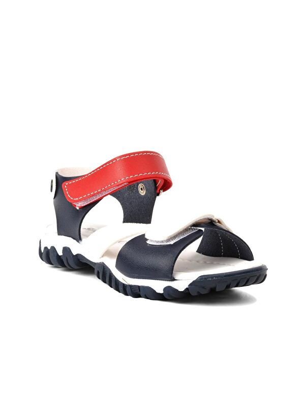 Şr60 Lacivert Beyaz Kırmızı Erkek Çocuk Comfort Sandalet - Görsel 4