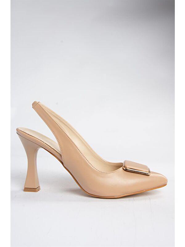 P250148209 Ten Tokalı Kalın Topuklu Kadın Ayakkabı - Görsel 4